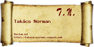 Takács Norman névjegykártya
