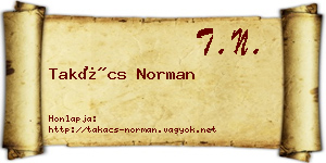 Takács Norman névjegykártya